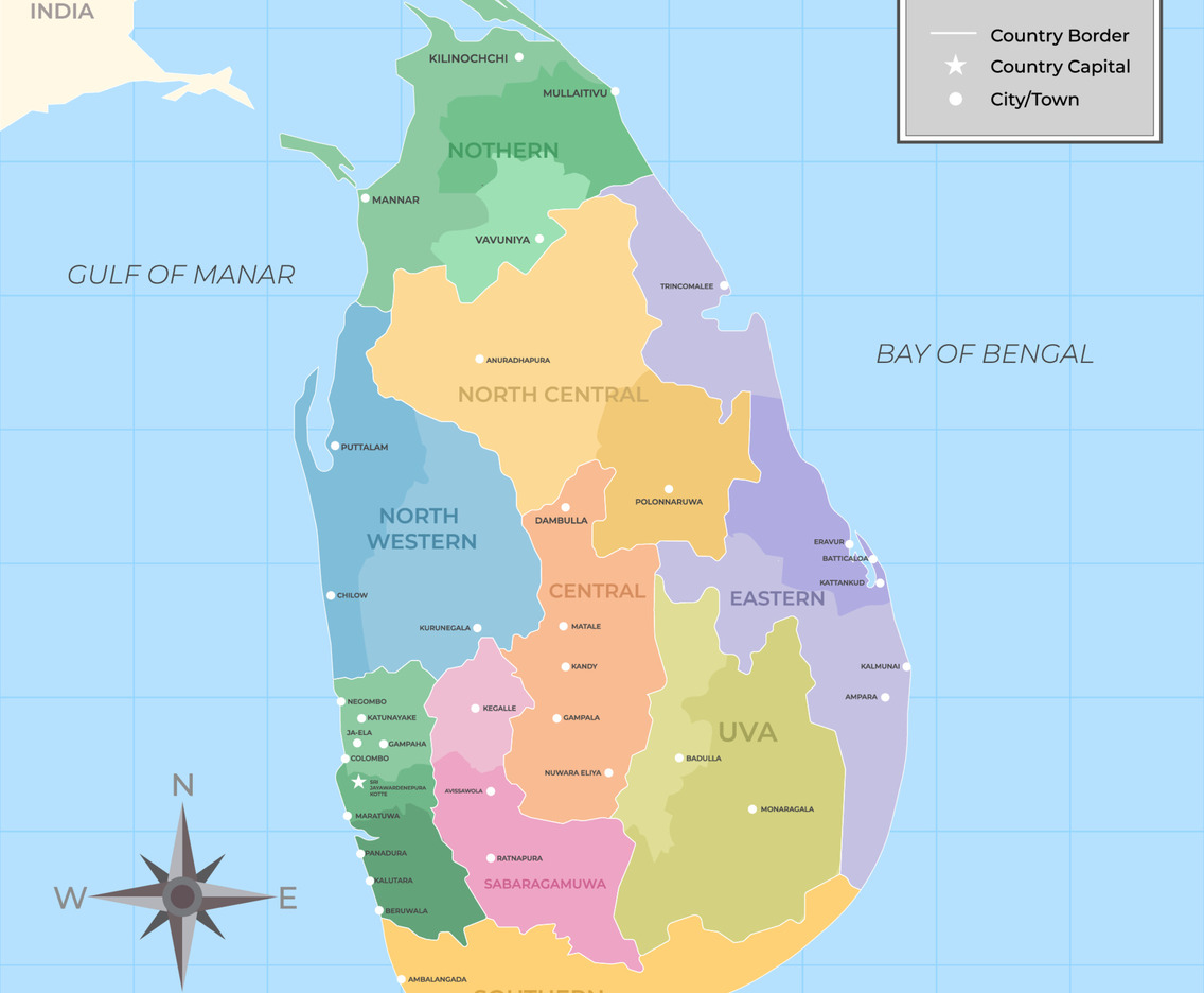 Country Map Of Sri Lanka