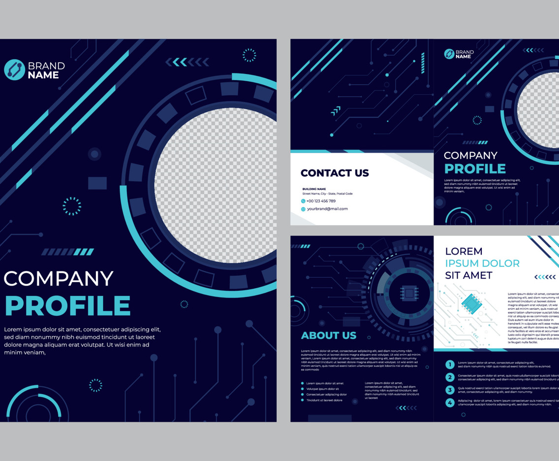 Technology Company Profile in Dark Colors