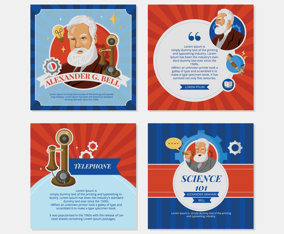 Alexander Graham Bell Social Media Set
