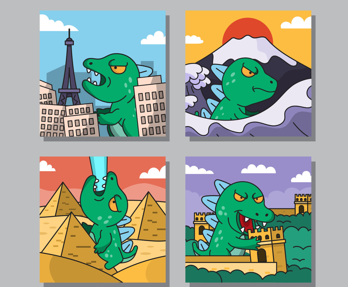 Godzilla Social Media Post Template