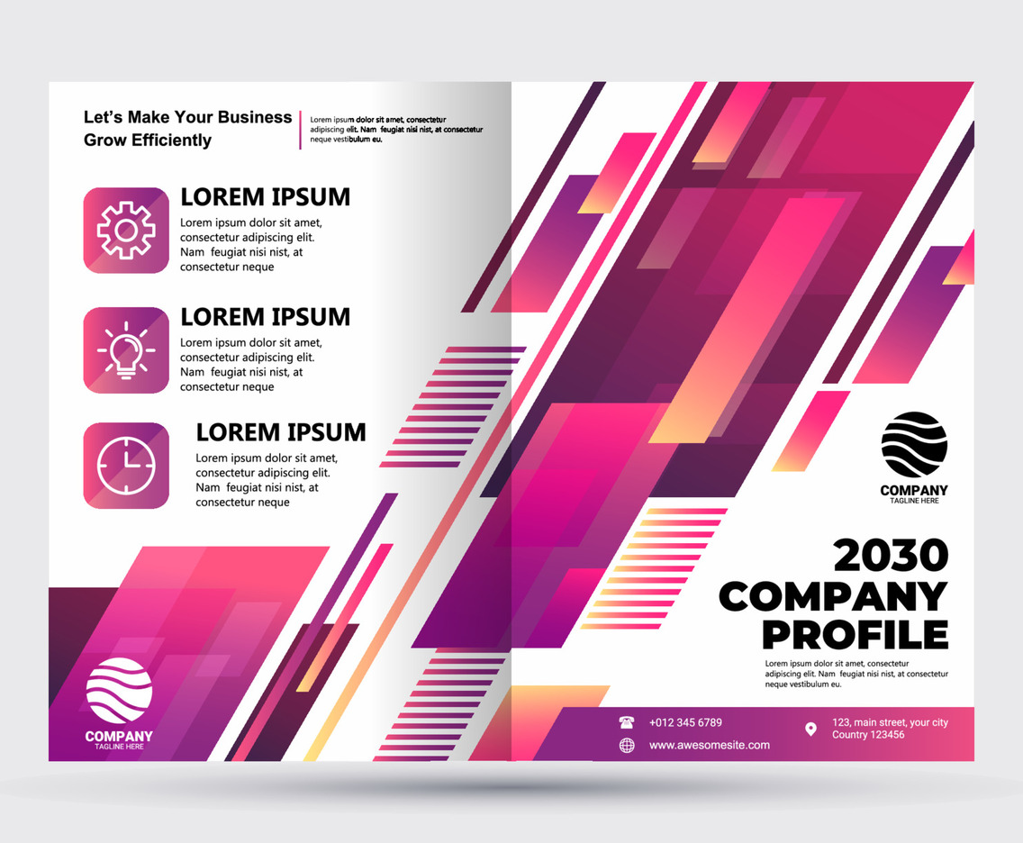 Modern Gradient Geometric Company Profile Template