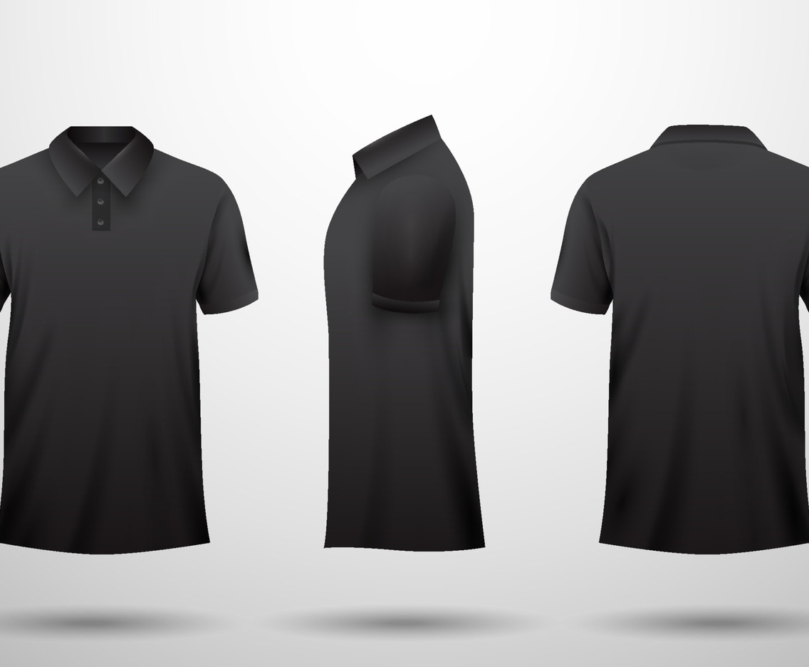 Realistic Black Polo Mockup