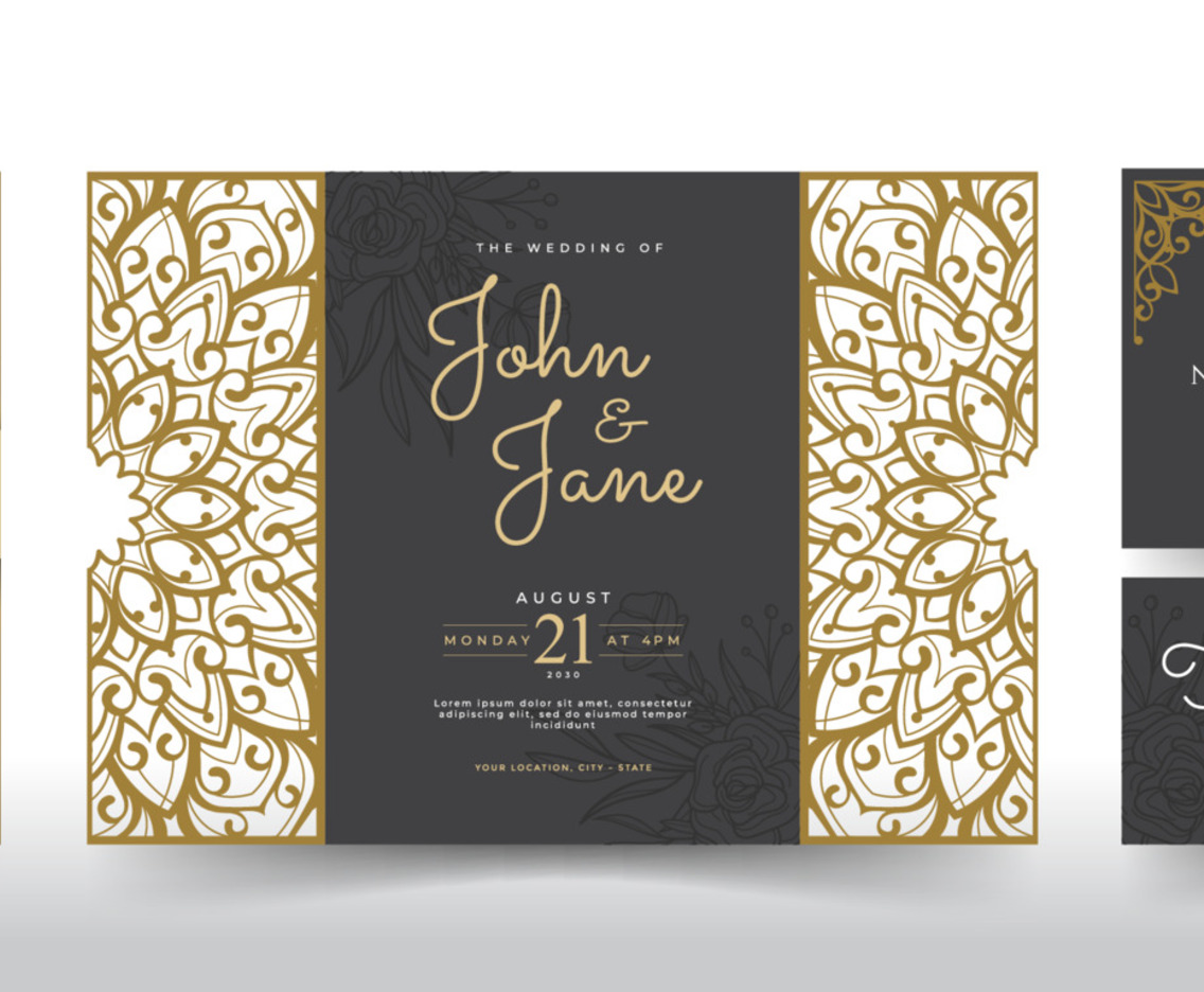 Laser Cut Wedding Invitation Template