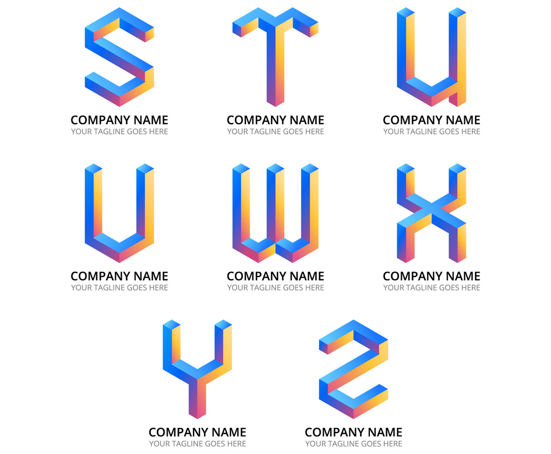 Colourful 3D Alphabet Logo S-Z Collection