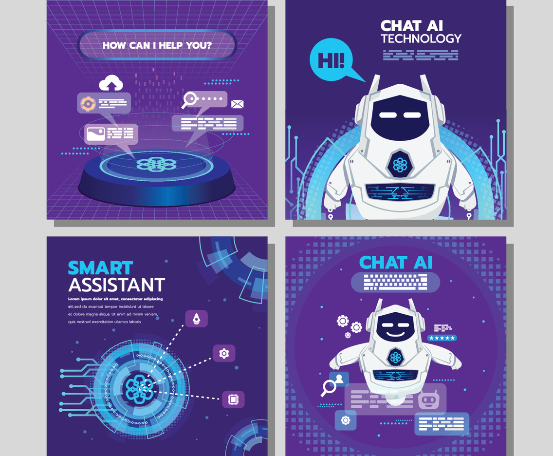Modern Ai Robot Chat Social Media Post Collection