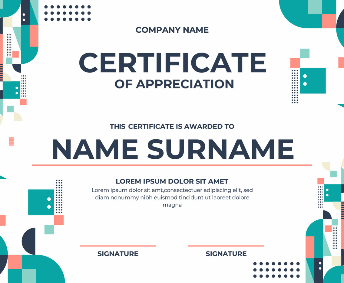 Creative Geometric Shape Certificate Template