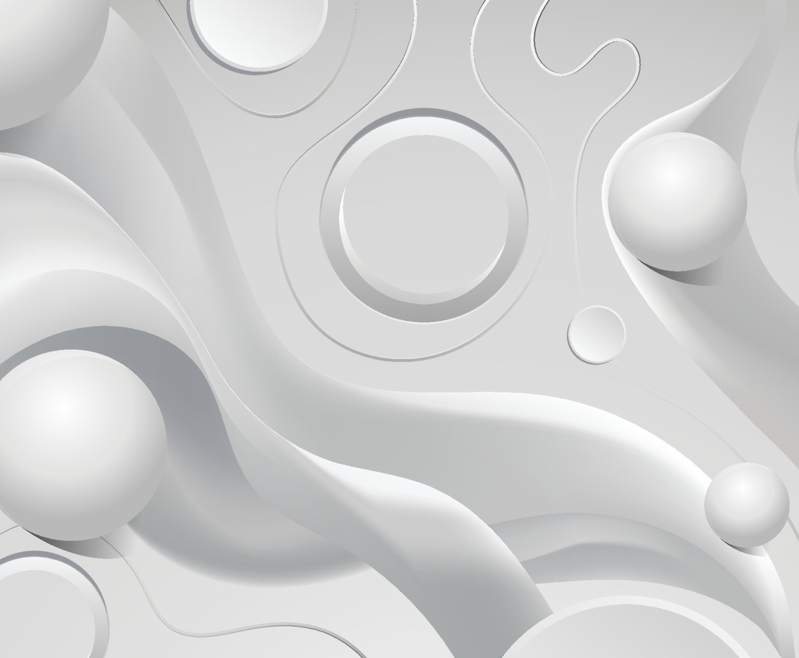 3D White Balls and Curve Background