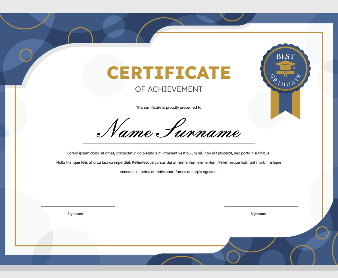 Navy Blue Professional Certificate Template