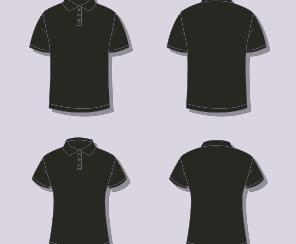 Outline Black Polo Shirt Mockup