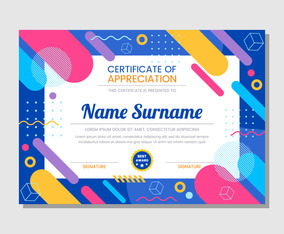 Purple Flat Modern Certificate Design Template Vector Art & Graphics ...