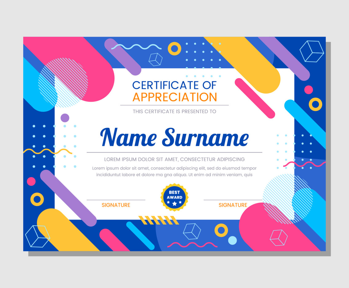 Colourful Abstract Geometric Certificate Layout Template