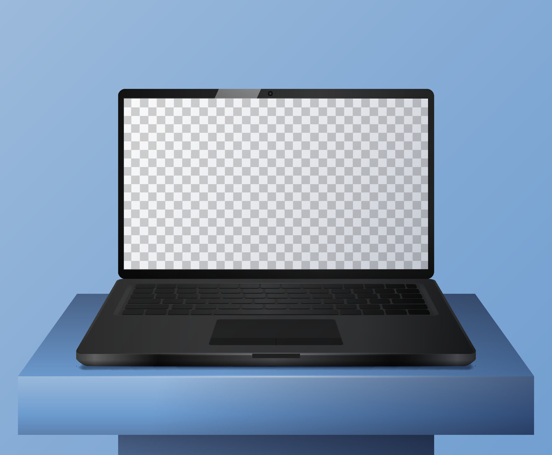 Elegant Black Laptop Mockup