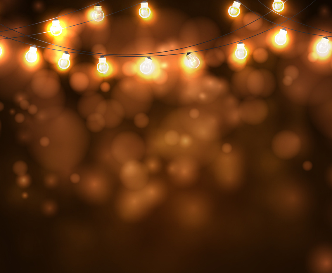 Gold Fairy Light with Bokeh Background