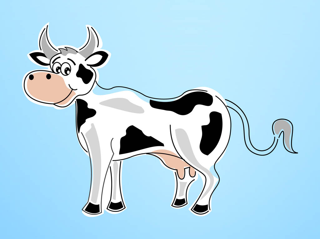 Cow Cartoon Vector Art & Graphics 