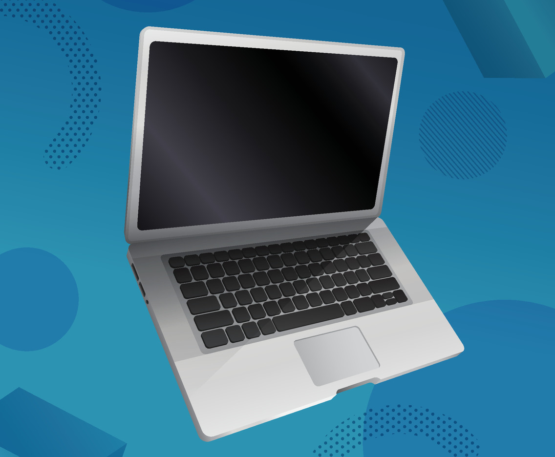 3d Silver Laptop Mockup Design