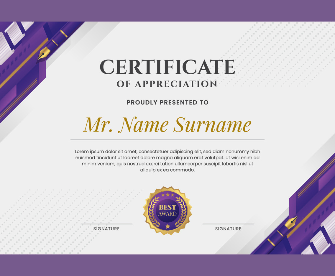 Education Themed Certificate Design Template