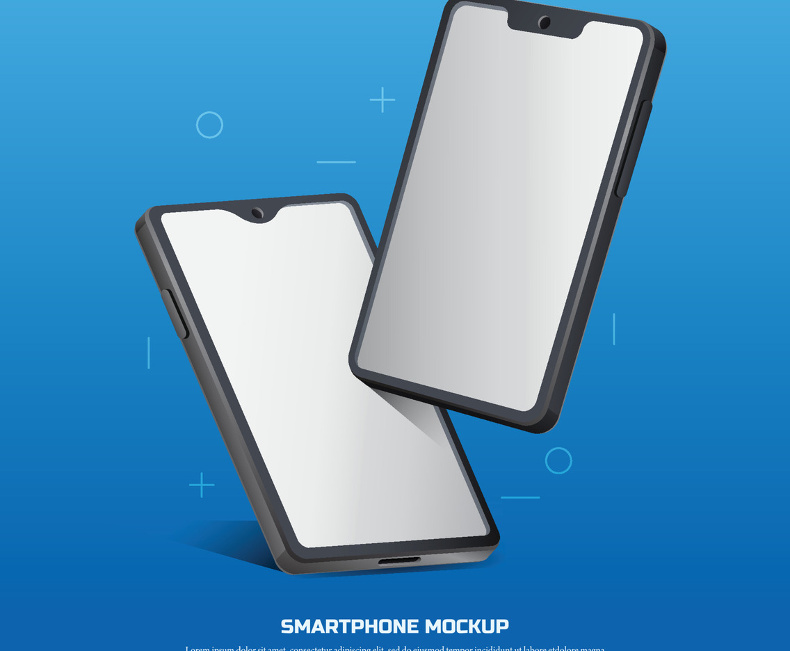 3d Grey Mobile Phone Mockup Design