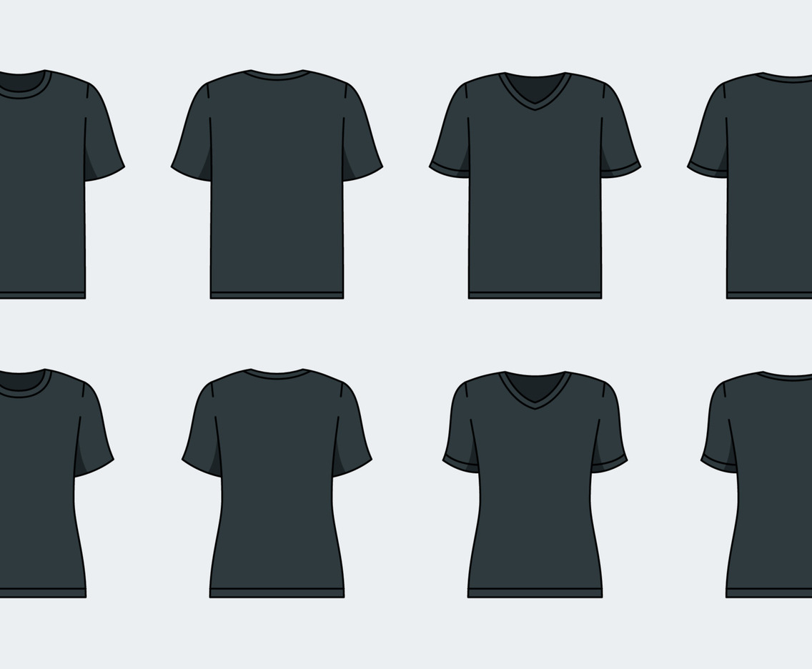 Outline Black Tshirt Mock Up