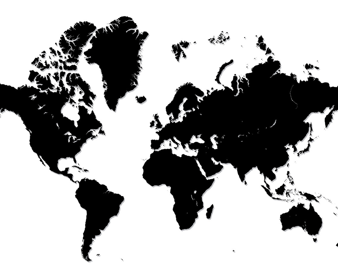 Black and White World Map Background