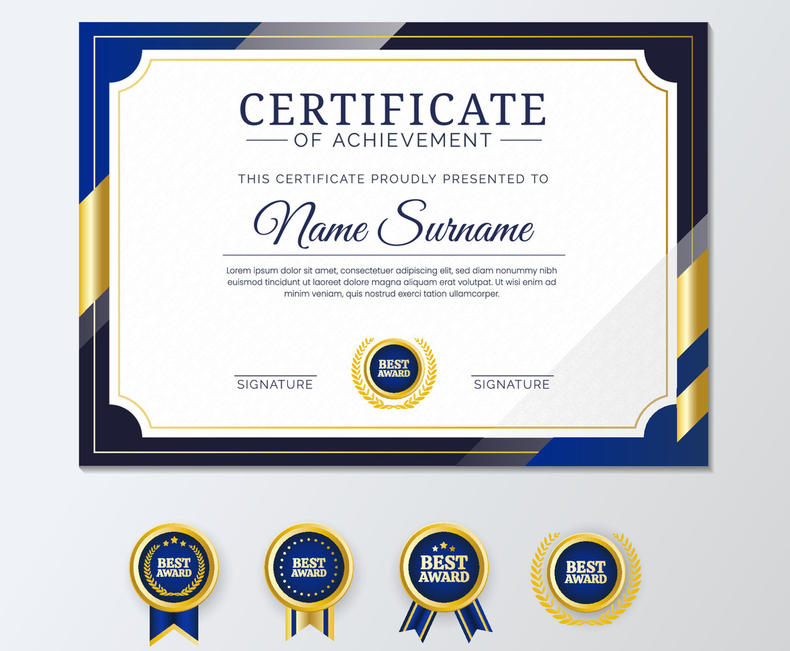 Academic Formal Certificate of Achievement Template