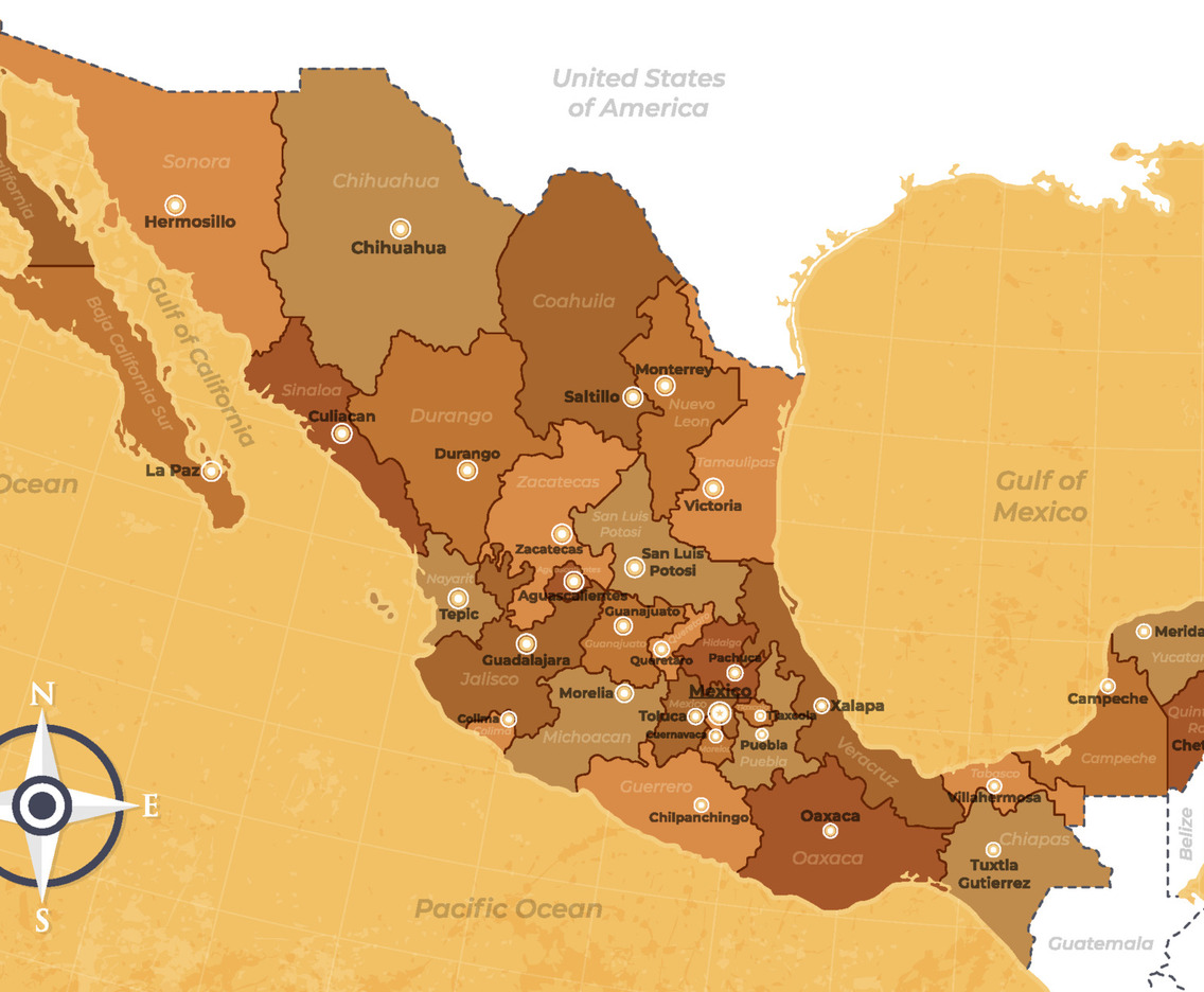 Mexico Country Map