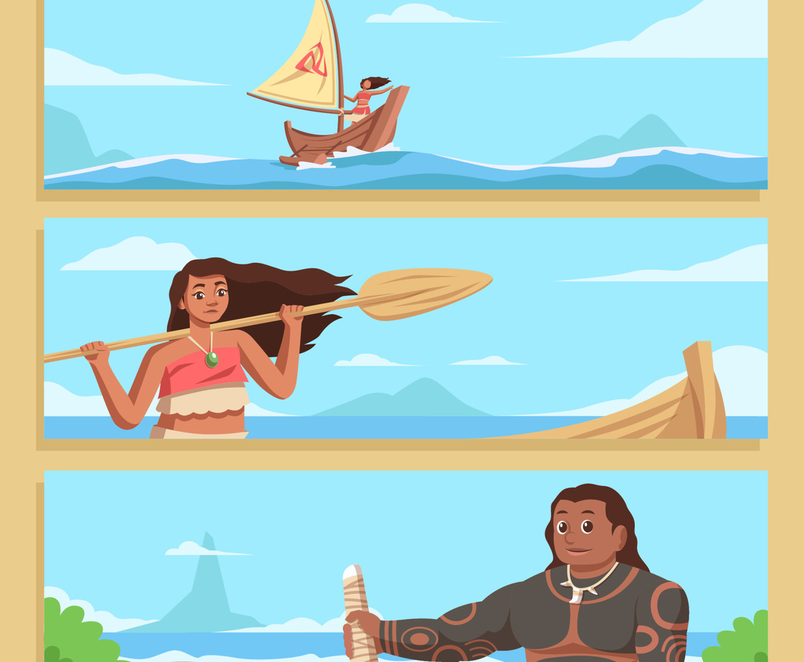 Beach Girl on Fantasy Island Banner Template