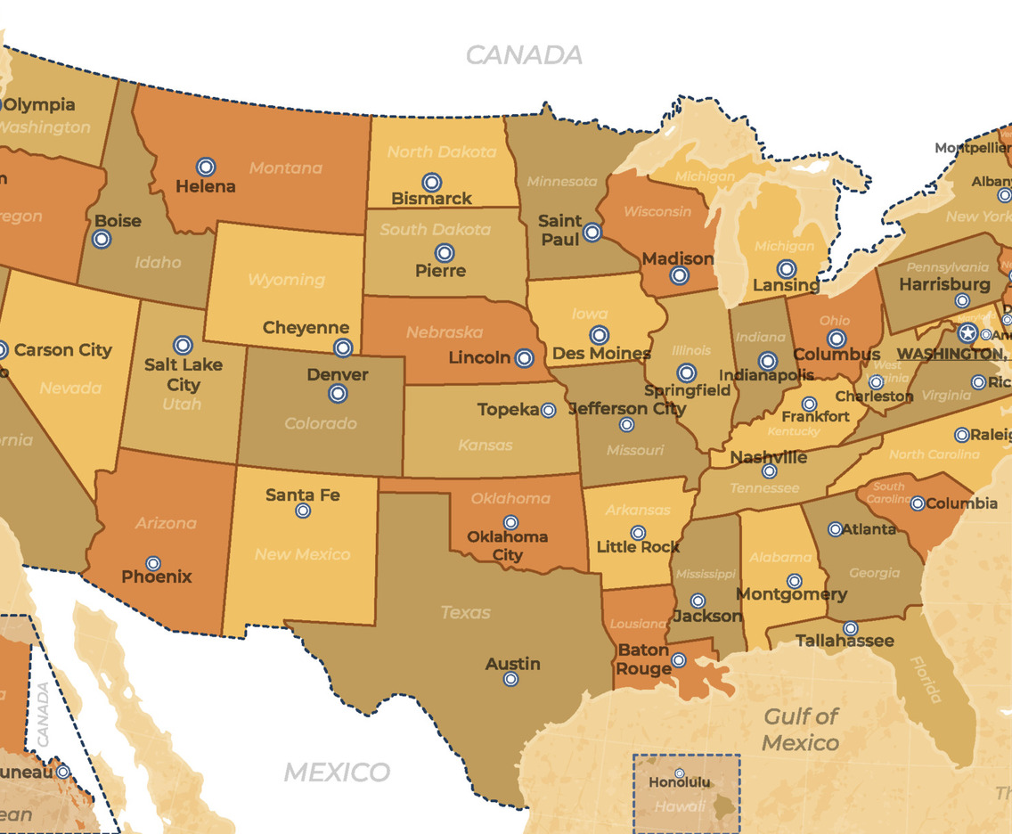 United States of America Country Map