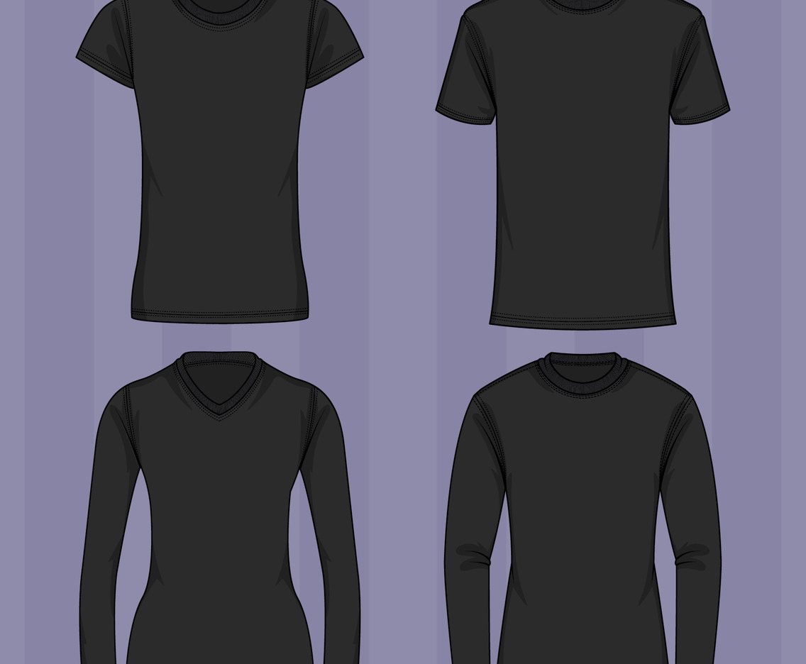 Simple Black T-Shirt with Outline
