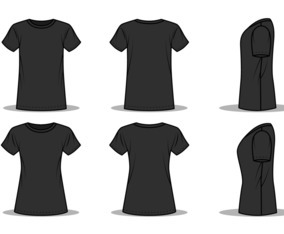 Outline T Shirt Black Template Mockup