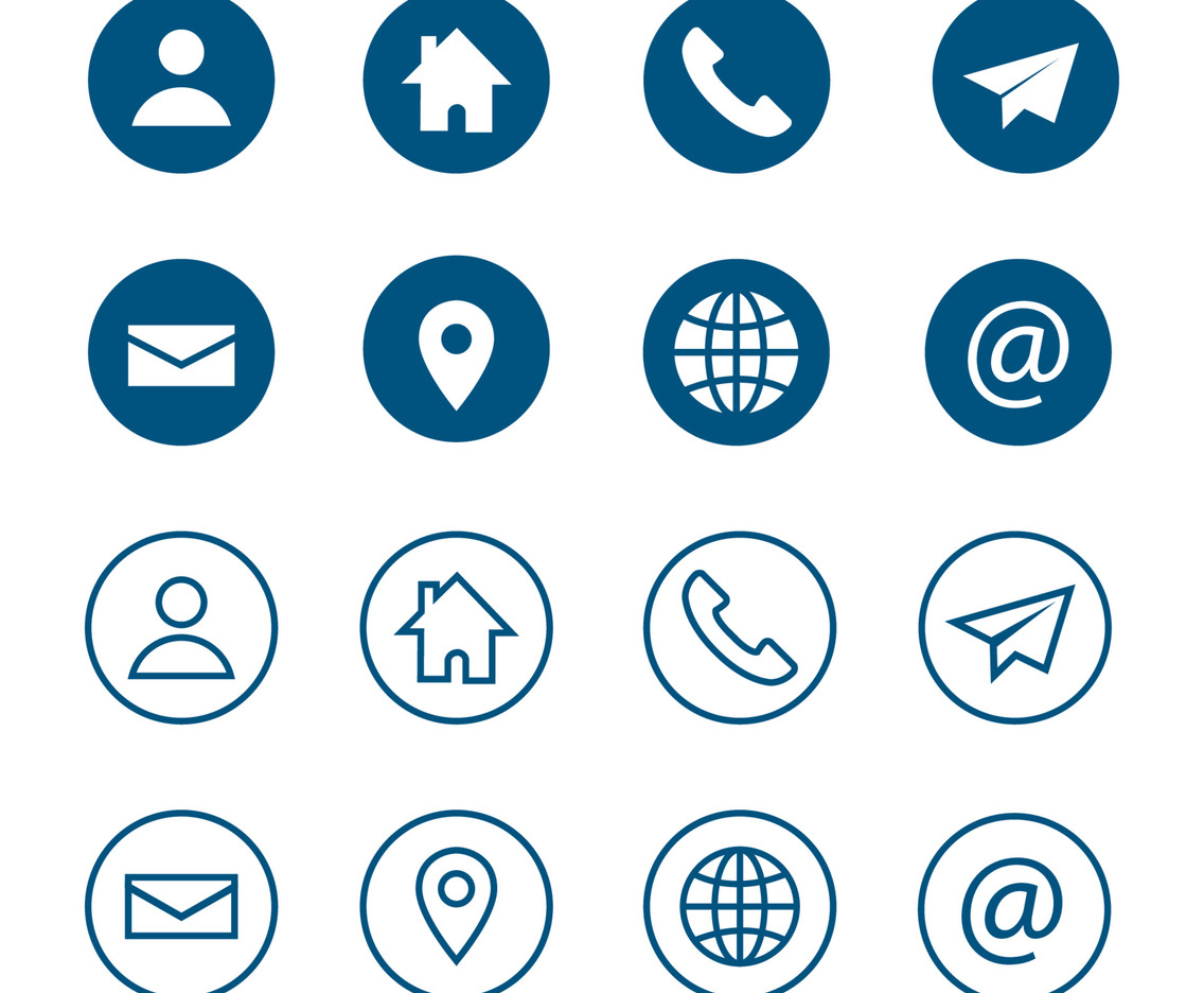 Business Card Contact Icon Set