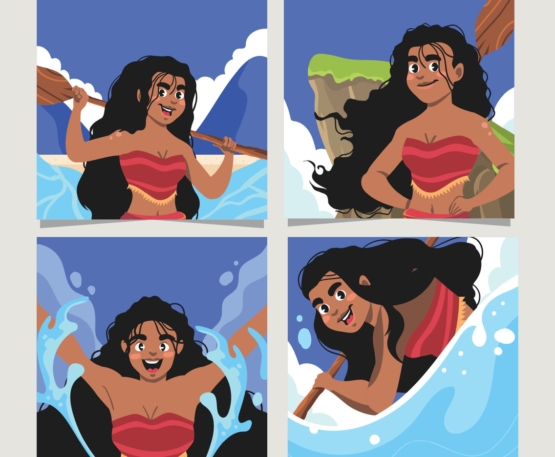 An Indigenous Woman Playing on the Beach For Social Media Post Purposes