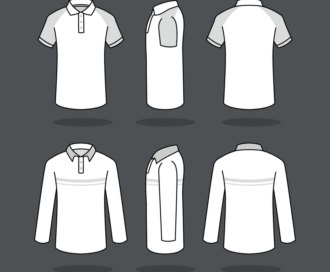 Outline White Polo Shirt Mockup Template