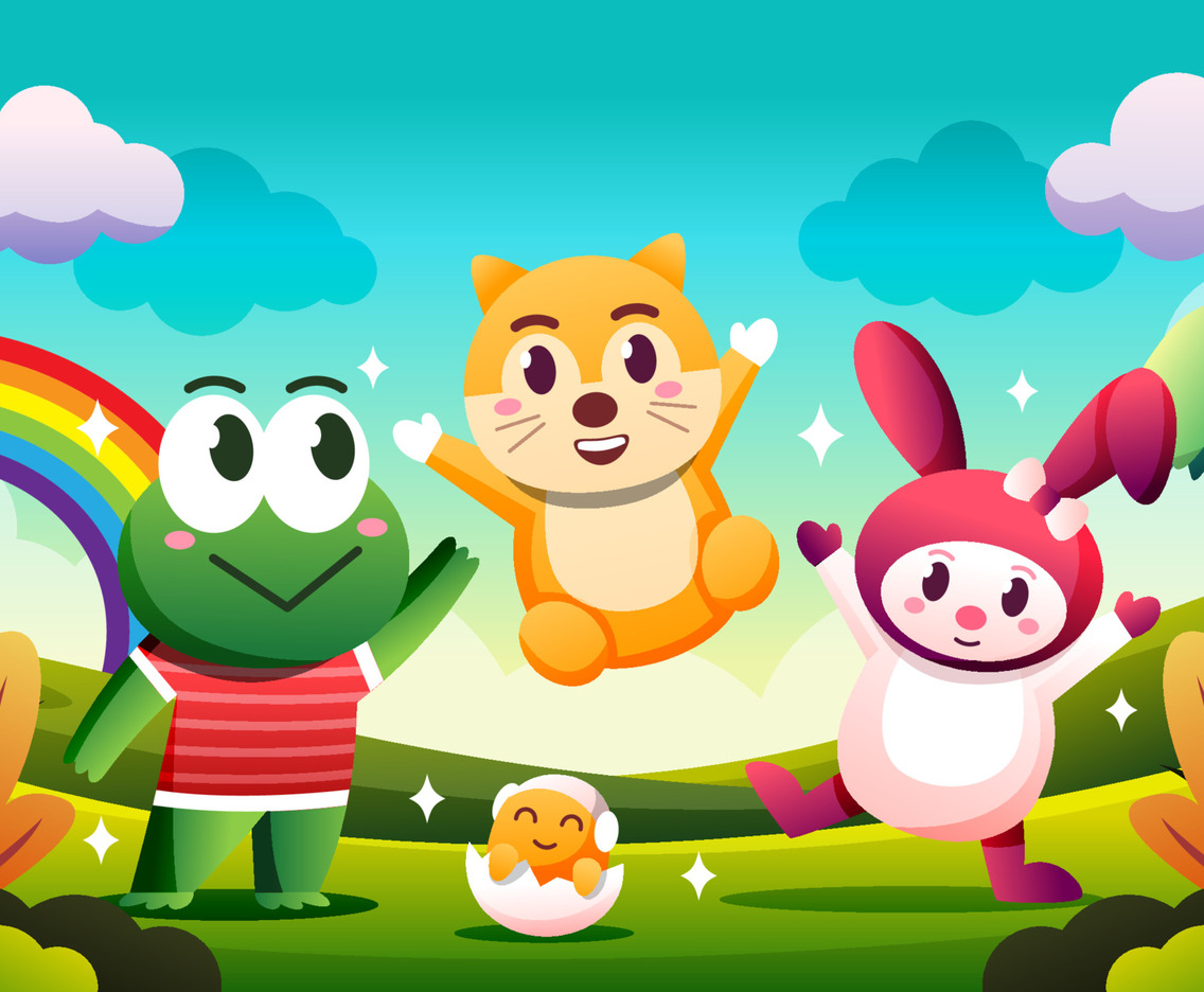 Kawaii Animal Character Background
