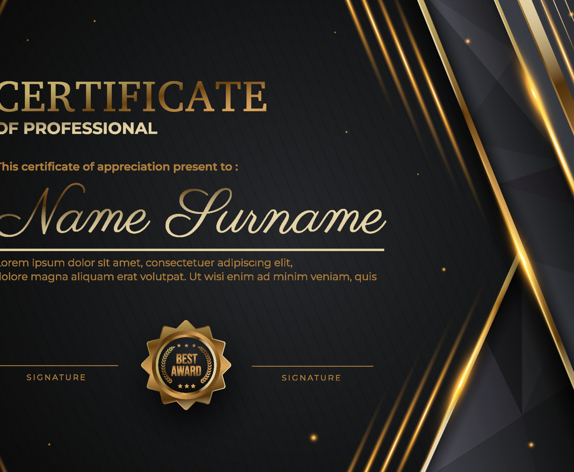Certificate Professional Luxury Background