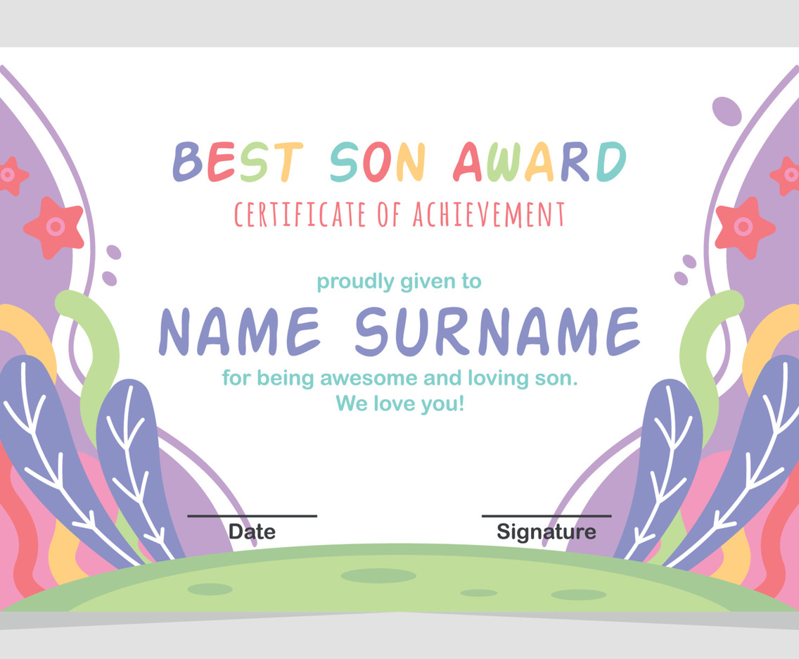 Fun Colorful Children Certificate Award