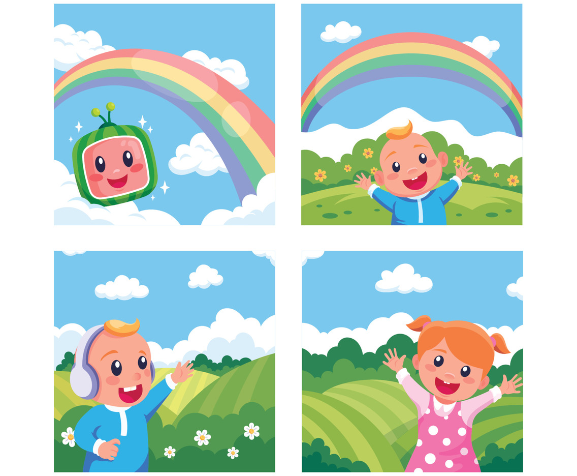 Happy Kids Playing in the Park Social Media Template