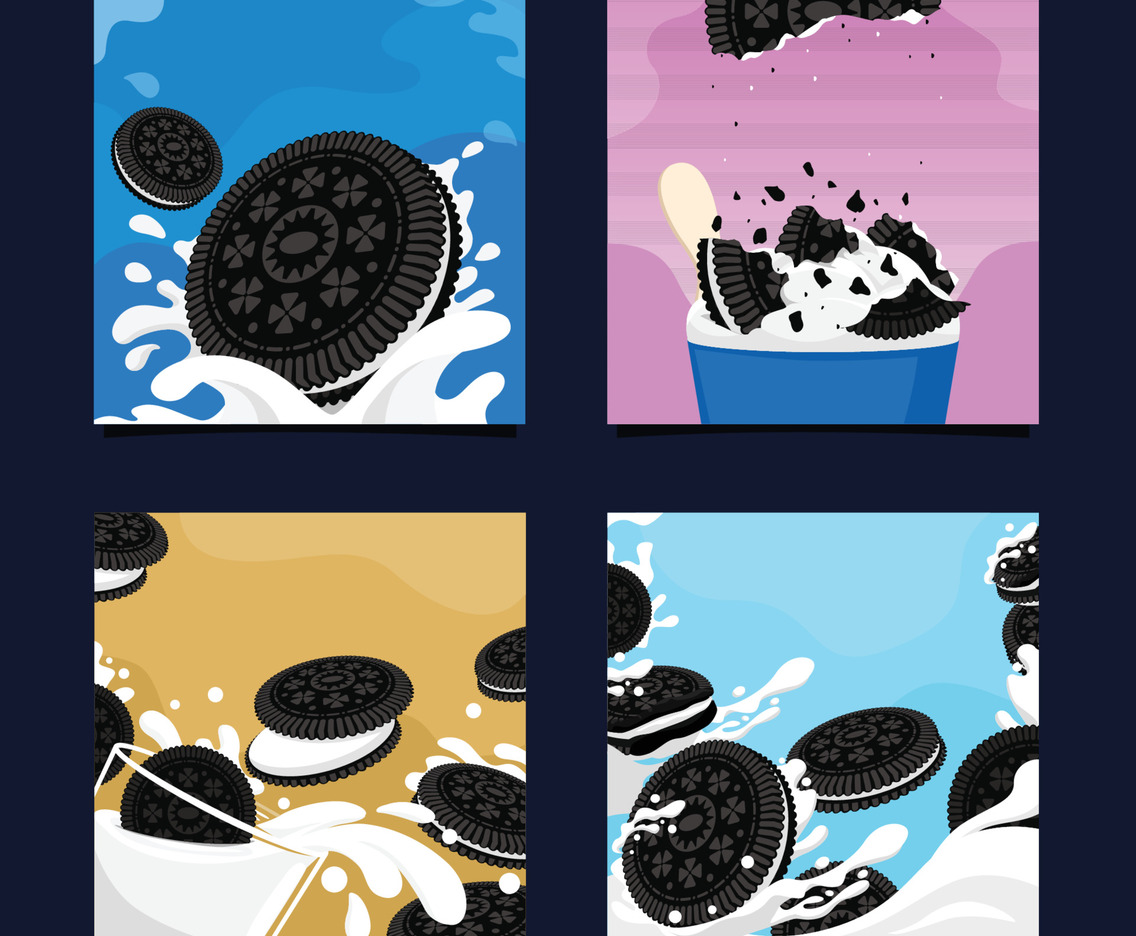 Cookies Chocolate Day with Milk Wave Social Media Post Template
