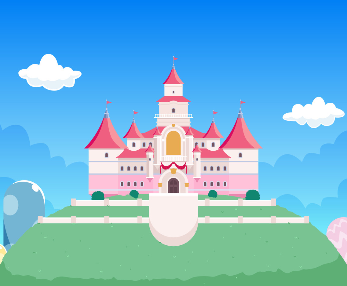 Magnificent Castle On A Hill In A Fantasy World Background