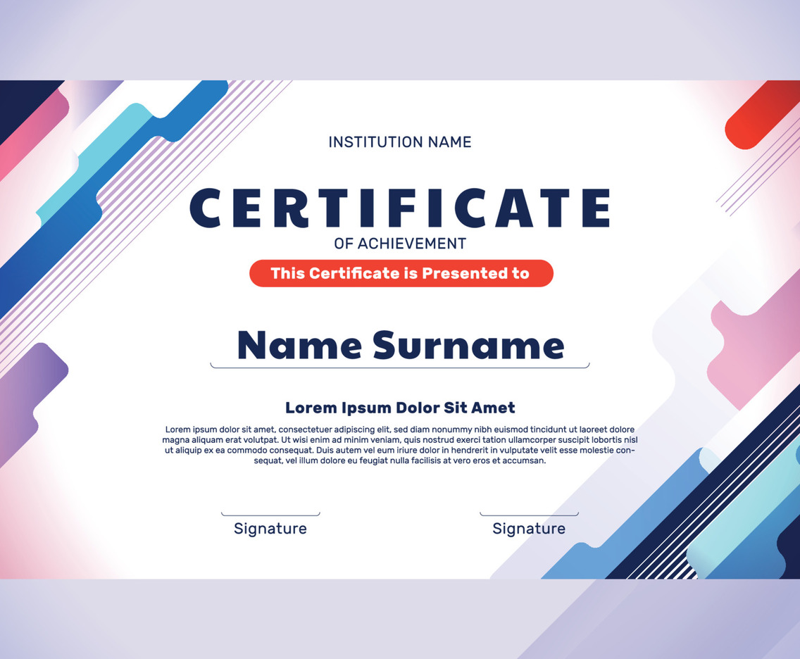 Abstract Gradient Education Certificate Template