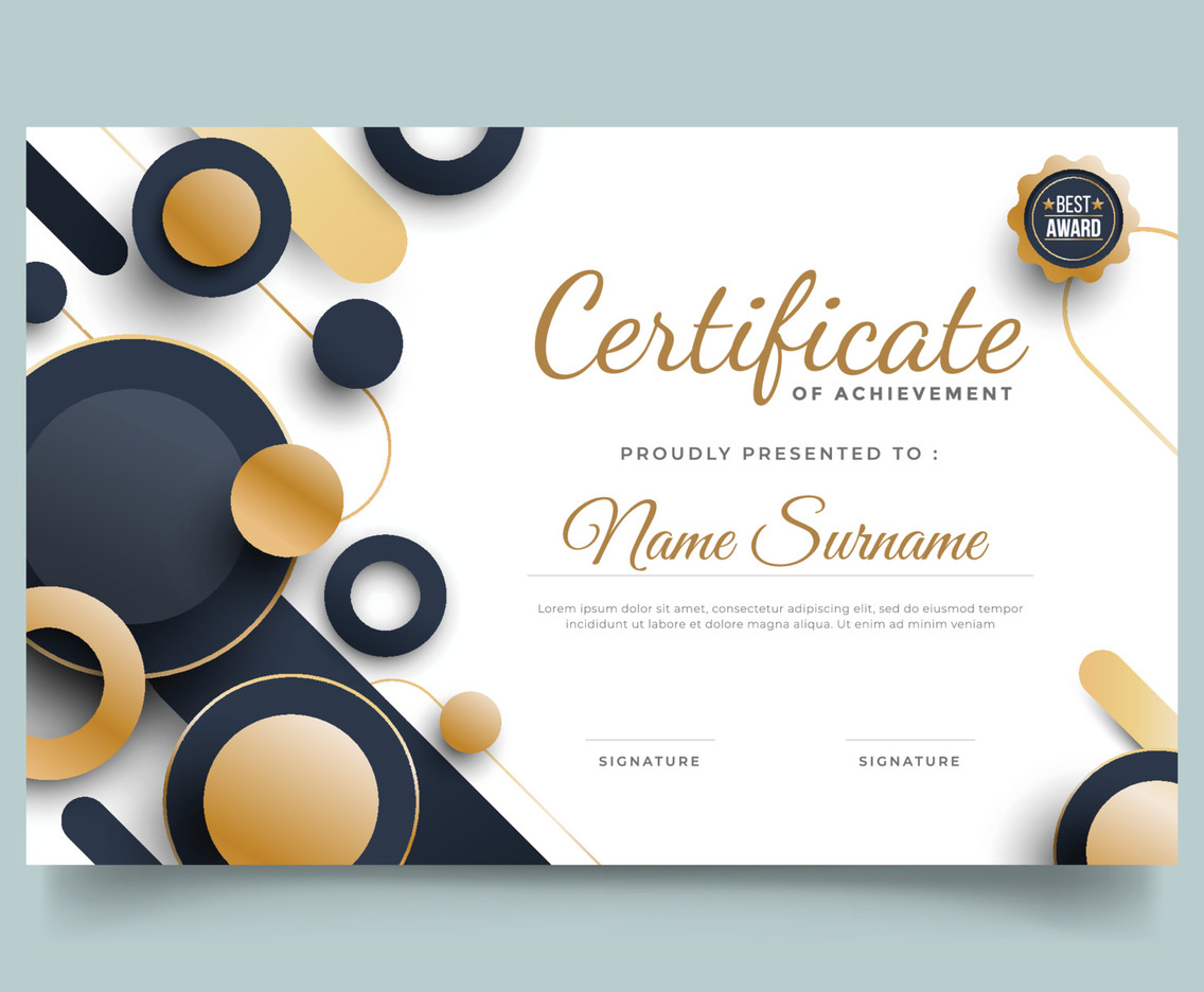 Modern Geometric and Lines Certificate Template