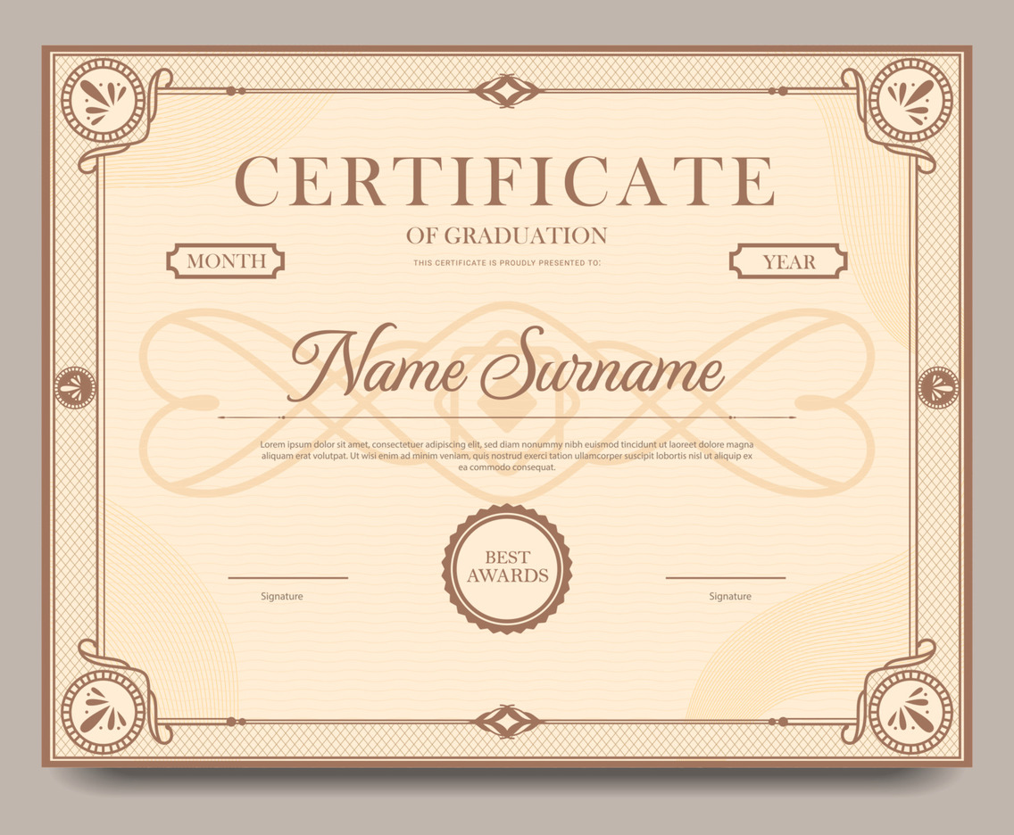 Classic Feel Certificate Template Design