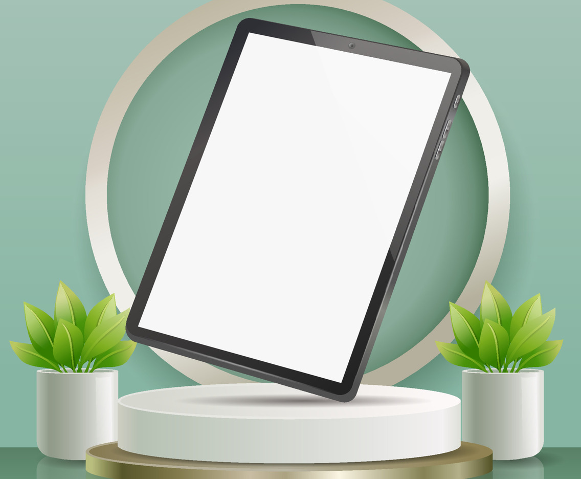 3D Black Tablet Pad Mockup