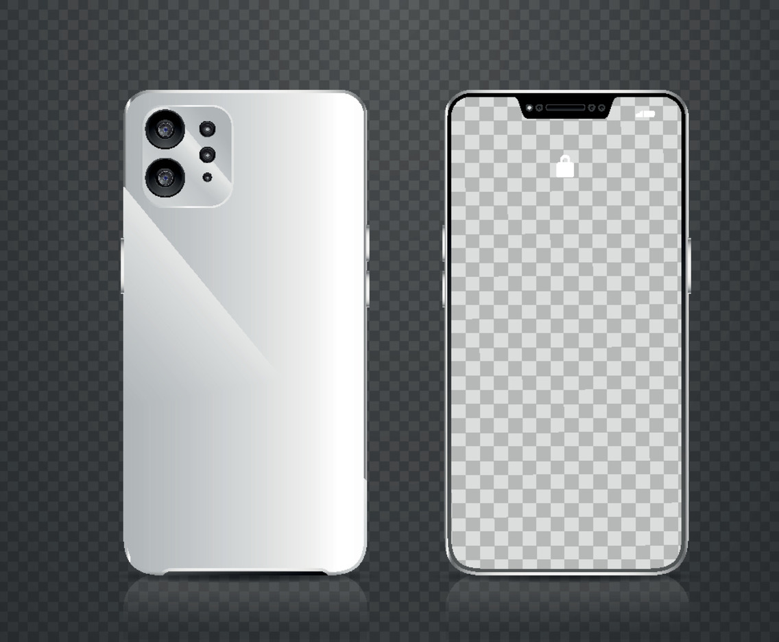 Realistic Mobile Phone Generic Black 3D Mockup