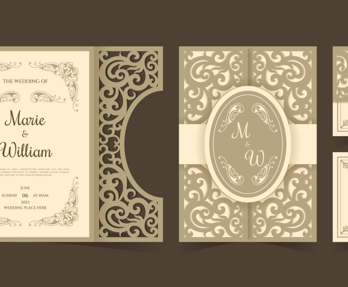Laser Cuts Wedding Invitation Template