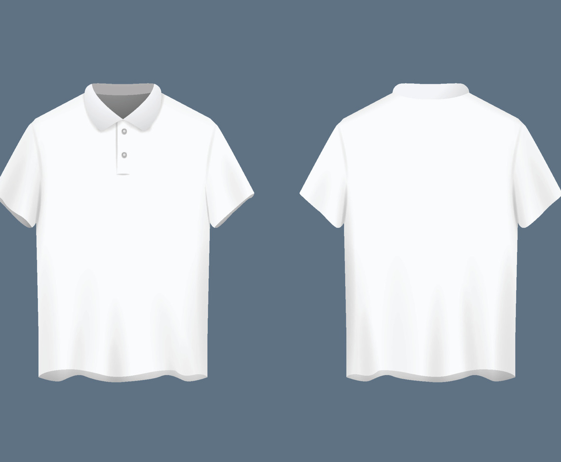 3D White Realistic Polo Shirt template