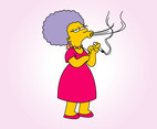 Smoking Cartoon Woman