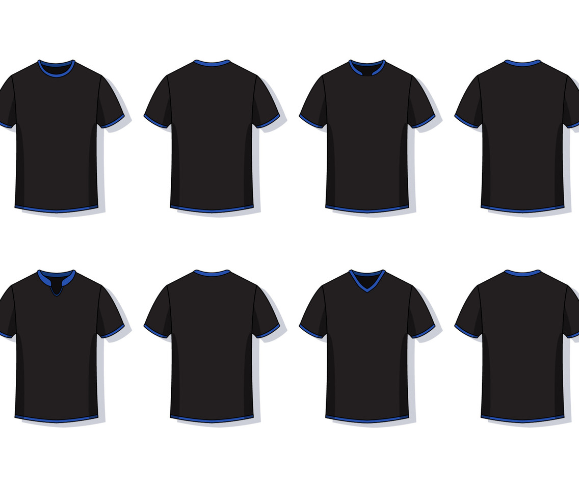Outlined Black T-shirt Mockup