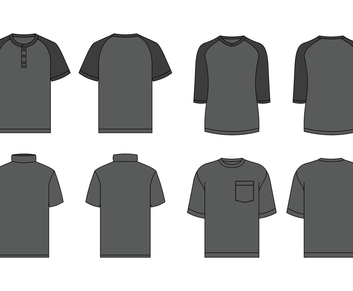 Various Black T-shirt Mock Up Template