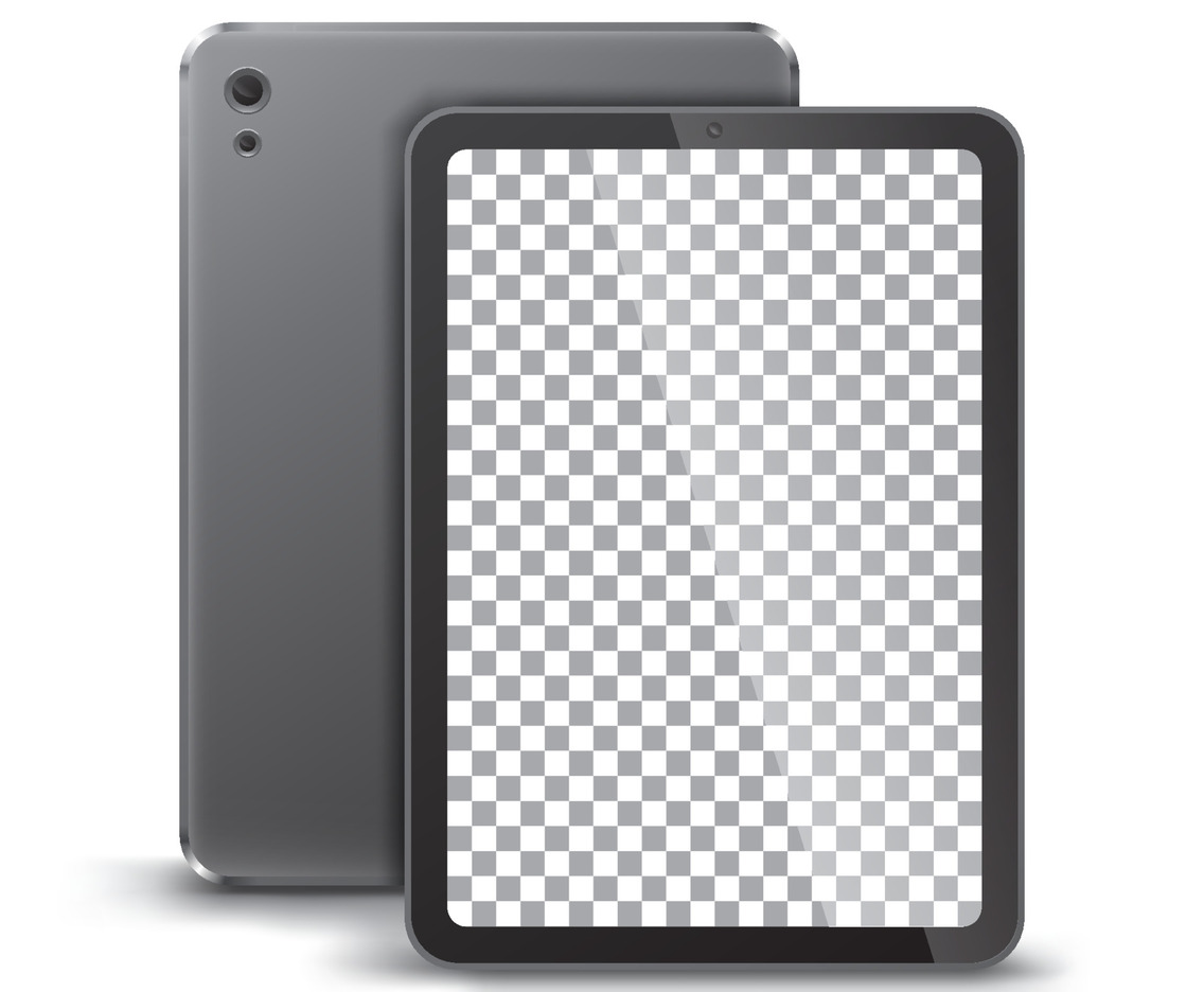 Realistic Tablet Mockup in Gray Color