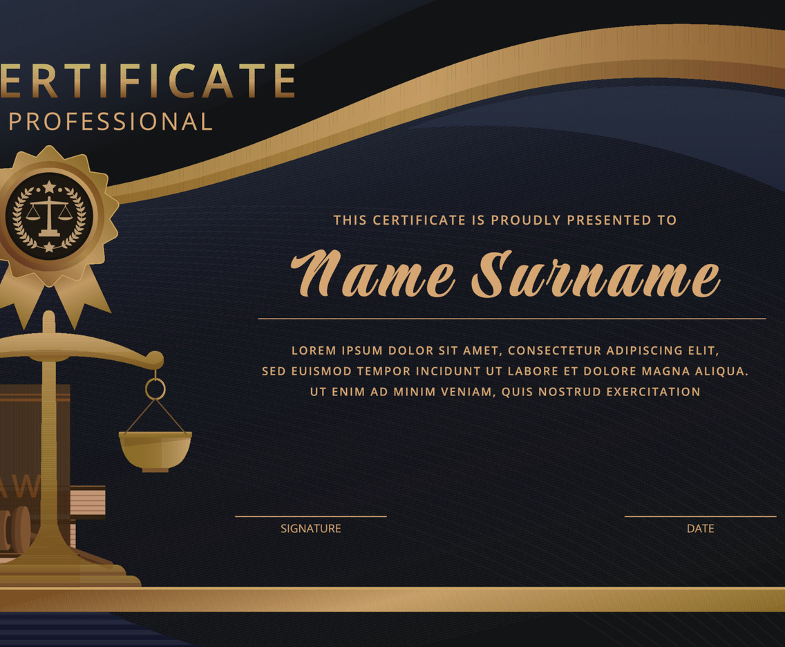 Lawyer Certificate Of Professional Background